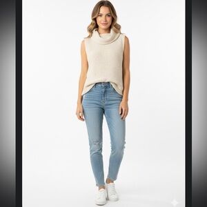 Pilcro By Anthropologie Cream Sleeveless Sweater